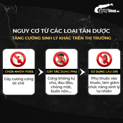 Viên uống phục hồi và tăng cường sức khỏe sinh lý nam giới Powergra Rino - Vỉ dùng thử 1 viên