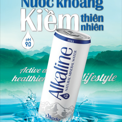 Nước khoáng kiềm thiên nhiên Vikoda - Alkaline 330ml