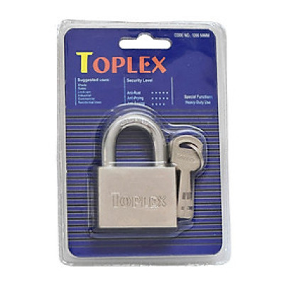 Ổ khóa TOPLEX 1205-50 mm cao cấp, khóa an toàn, chống chìa giả, chất liệu hợp kim thép, lõi hợp kim đồng.
