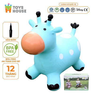 Thú nhún bơm hơi Toyshouse (KÈM BƠM)- Tiêu chuẩn xuất khẩu Mỹ (ASTM) và Châu Âu (EN71)- Đồ chơi vận động cho bé từ 8 tháng