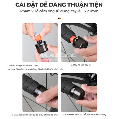 Đèn LED Gắn Lỗ Ống Tay Lái Xe Đạp BT-0601 cho đường kính lỗ 15-23mm Sạc Type-C 6 Màu Mai Lee An Toàn Ban Đêm - Mai Lee