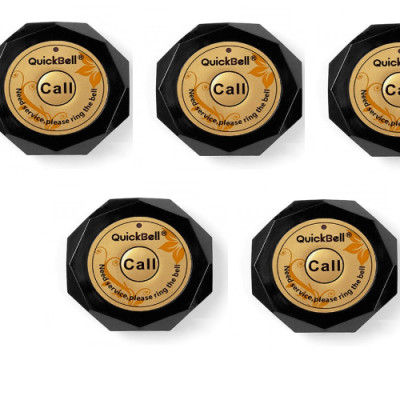Bộ chuông gọi phục vụ không dây Quickbell S101 + 5 nút chuông C600 cho nhà hàng, quán cà phê...