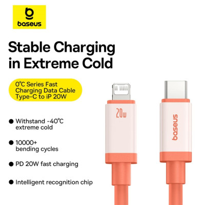 Cáp sạc nhanh Baseus 0℃ Series Fast Charging Data Cable Usb A to iP 2.4A hoặc Type C to iP 20W- hàng chính hãng