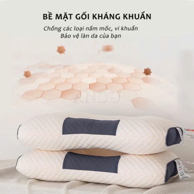Gối spa chống đau mỏi vai gáy, gối công thái học chất liệu siêu mềm mại
