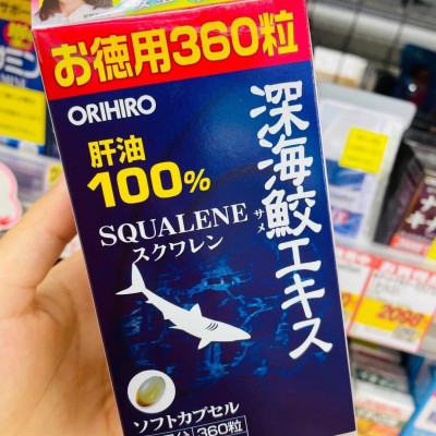 Viên Uống Sụn Vi Cá Mập Orihiro Squalene 360 Viên Nhật Bản, Viên Dầu Gan Cá Mập Hỗ Trợ Xương Khớp