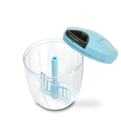 Máy xay tỏi ớt bằng tay Lock&Lock Size L 900ml Màu xanh dương CKS310-BLU - Hàng chính hãng, lực nghiền mạnh với 3 lưỡi dao thép không gỉ - JoyMall