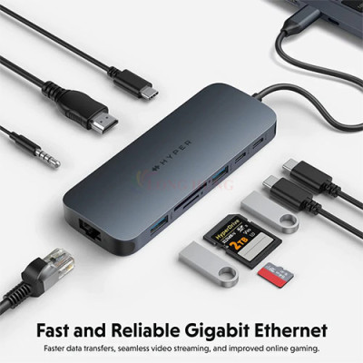 Cổng chuyển đổi HyperDrive Next 10-in-1 USB-C for Pro-grade Productivity HD4005GL - Hàng chính hãng