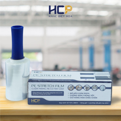Cuộn Màng PE HCP Có Tay Cầm Dễ Dàng Quấn Hàng Hóa