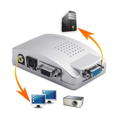 SOAIY Bộ chuyển đổi tín hiệu từ VGA sang SVIDEO - AV - Hàng Nhập Khẩu