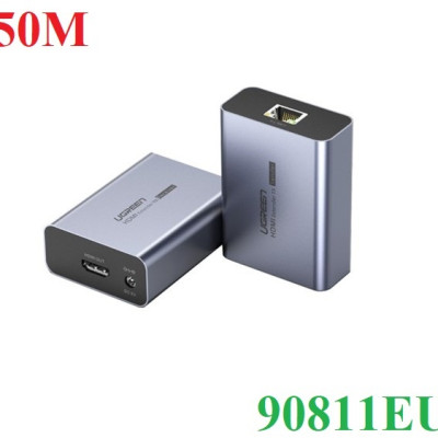 Bộ kéo dài HDMI qua dây mạng Cat5/Cat6 50 mét Ugreen 90811EU ( Bộ 2 cái+Adapter ) - Hàng Chính Hãng