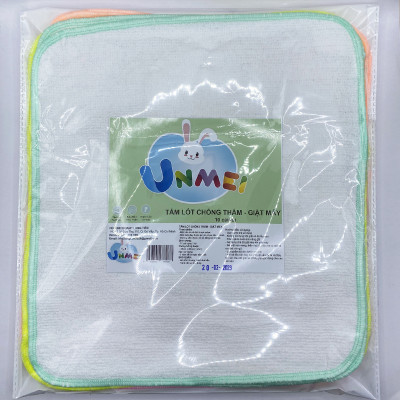 Set 10 Tấm Lót Sơ Sinh Chống Thấm  Unmei 30x30 Loại Đẹp Mịn - Sản Phẩm Có Thể Giặt Bằng Máy Giặt