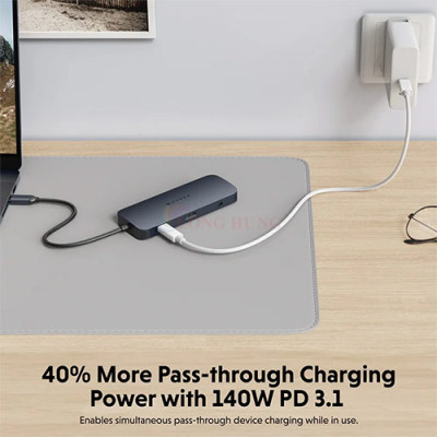 Cổng chuyển đổi HyperDrive Next 10-in-1 USB-C for Pro-grade Productivity HD4005GL - Hàng chính hãng