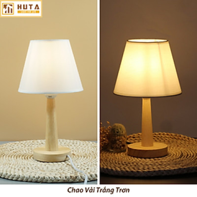 Đèn Ngủ Gỗ HUTA Light For Life G2 Chao Nón Vintage Dễ Thương, Decor Trang Trí Phòng Ngủ, Điều Chỉnh Độ Sáng, Bóng Led Sáng Vàng Tiết Kiệm Điện