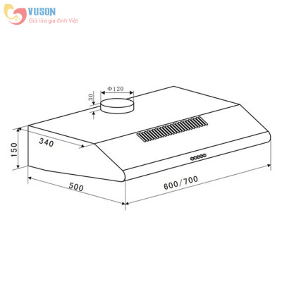 Máy Hút Mùi 70CF19S Hàng chính hãng