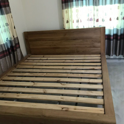 Giường ngủ gỗ sồi Juno Sofa 1m6 + 2 hộc kéo hiện đại 