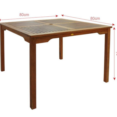 Bàn Vuông Kalimantan 80Cm IBIE NT3014 (80 x 80 x 72 cm) - Nâu