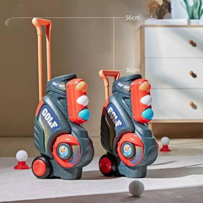 Bộ đồ chơi gậy đánh golf mini cỡ lớn cho bé vui chơi vận động kèm túi xách có bánh xe dễ di chuyển, quà tặng sinh nhật