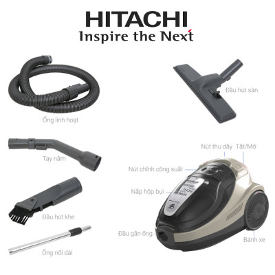 Máy hút bụi dạng hộp Hitachi CV-SF20 24CV-LBR công suất 2000W, xuất xứ Thái Lan - hàng chính hãng