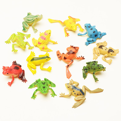 Bộ 12 đồ chơi ếch nhựa đặc nhiều màu cho bé học hỏi