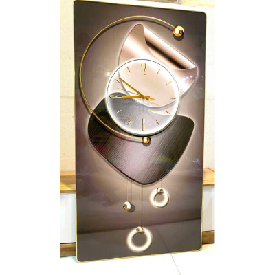 (ẢNH CHỤP THẬT) Tranh đồng hồ tráng gương họa tiết sang trọng 6 trang trí phòng khách, quà tân gia