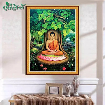 Tranh thêu kín Phật thích ca E285, kích thước 60 x 80 cm