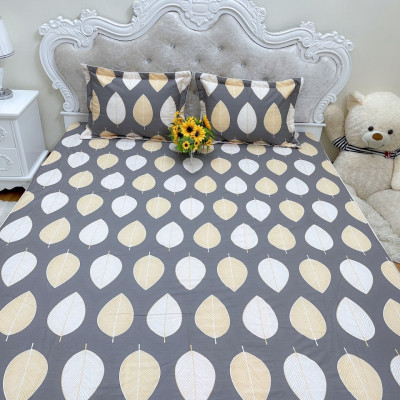 Ga giường chun cotton 100% bọc đệm tặng kèm 2 vỏ gối đầu