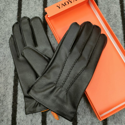 Găng tay nam da dê lót lông cao cấp BHY2221 Cản gió, chống ngấm nước... Bao tay nam lái xe mùa đông.