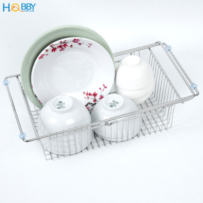 Khay đựng chén đĩa đa năng gác bồn rửa inox 304 Hobby home decor KDC8