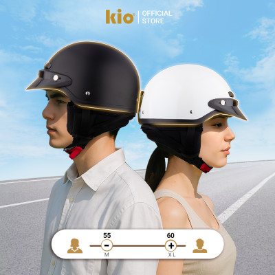 Mũ Bảo Hiểm Nửa Đầu Kio SafeStyle Metro KN05, Lưỡi Trai Che Nắng, Đệm Tai Tháo Rời, Lót Kháng Khuẩn