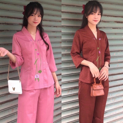 ĐỒ LAM ĐI CHÙA Bà Lai Lụa Pháp Cao Cấp