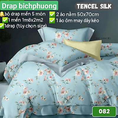 Bộ Drap gối  CÓ MỀN Tencel vải nhập Hàn Quốc ,đỉnh cao mát mềm mại { drap mền và 3 áo gối}