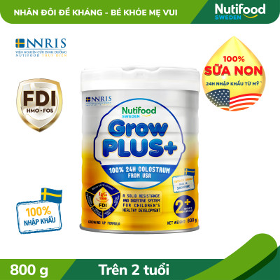 Sữa bột Nutifood GrowPLUS+ Sữa Non 2+ Lon 800g