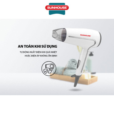 Máy sấy tóc 1500W Sunhouse SHD2308W - Hàng Chính Hãng