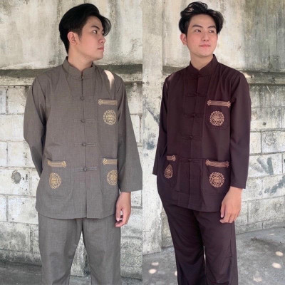 ĐỒ LAM ĐI CHÙA  Lãnh Tựu Nam Thêu 3 Túi Vải Kate & Tici