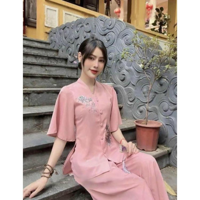 Đồ Lam Đi Chùa Mẫu Hoa Cúc