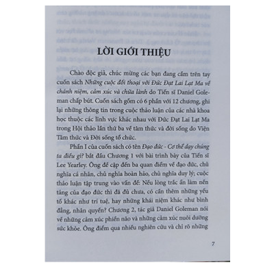 NHỮNG CUỘC TRÒ CHUYỆN VỚI ĐỨC ĐẠT LAI LẠT MA VỀ CHÁNH NIỆM CẢM XÚC CHỮA LÀNH