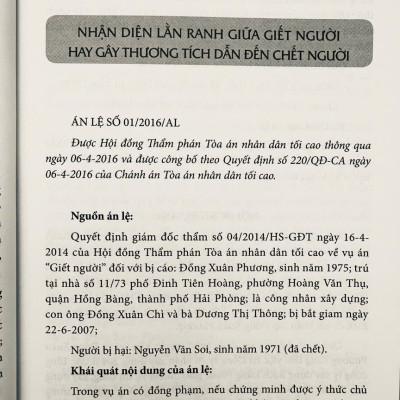 Bình Luận Khoa Học Bản Án Và Án Lệ