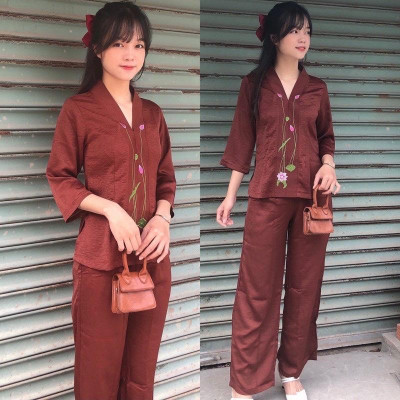 ĐỒ LAM ĐI CHÙA  Sen Lụa Pháp Cao Cấp