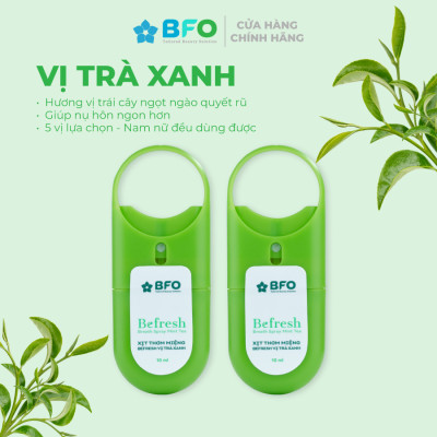 Combo 5 Xịt Thơm Miệng BFO Cho Hơi Thở Thơm Mát 10ml An Toàn (Trà xanh, Bạc Hà, Đào, Dâu, Dưa Lưới)