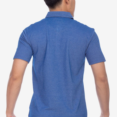 Áo Polo nam Novelty Bamboo cổ sơ mi màu xanh dương NATMMTMT3R181079N