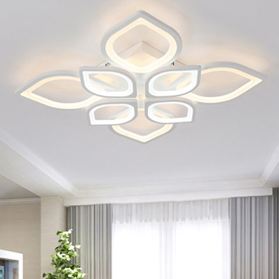 Đèn trần - đèn ốp trần - đèn led trang trí phòng khách hoa mai 8 cánh 3 màu ánh sáng có điều khiển từ xa