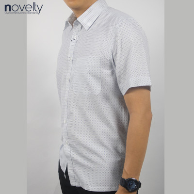 Áo sơ mi nam ngắn tay Novelty Casual hoa văn NSMMINMSPB230715N