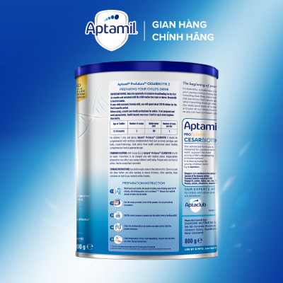 Sản phẩm dinh dưỡng công thức Aptamil Profutura Cesarbiotik 2 Follow On Formula (Dành cho trẻ từ 12 -24 tháng tuổi), 800g