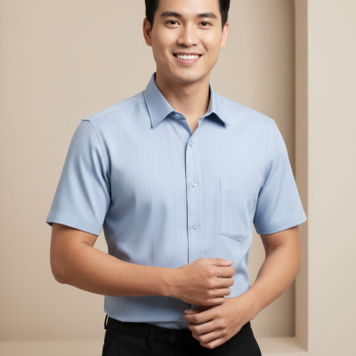 Áo sơ mi nam tay ngắn Khatoco(S-5XL)