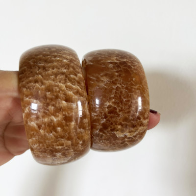 Vòng tay cẩm thạch tụ nhiên màu vàng nâu mật cao 2.8cm (nhiều size) đá thật khai thác tại việt nam