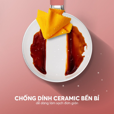 Chảo nhôm tráng sứ chống dính an toàn Elmich Baby EL-5935AP 16cm 18cm, Hàng chính hãng, đáy từ - JoyMall