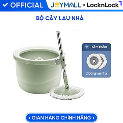 Bộ cây lau nhà Lock&Lock ETM498MITS2 SPIN MOP - Hàng chính hàng, xoay 360 độ và kèm 3 bông lau - JoyMall