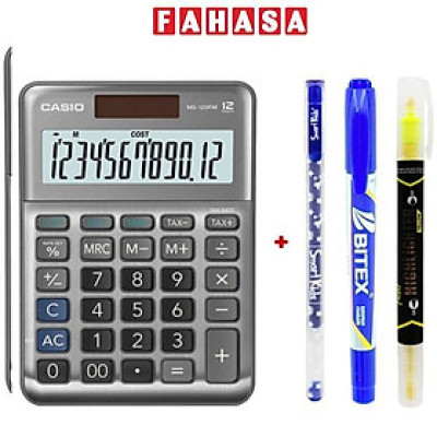 Máy Tính Văn Phòng Casio MS - 120FM - Màu Xám - Kèm Quà Chất