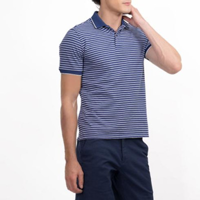 Áo Polo Nam Dệt Sọc Novelty NATMSNMCSR191045N - Xanh Dương Sọc Trắng