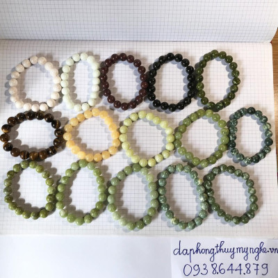 Vòng tay chuỗi ngọc nhiều màu đá thật của Việt Nam phù hợp các mệnh và các tuổi loại 1 cm (10li)
